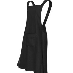 Terrain Ayr Barns Linen Stylish Black Apron with Pocket
